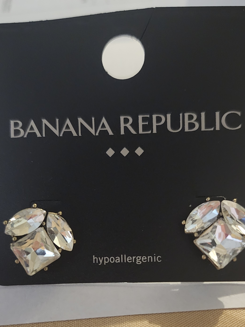 Banana Republic Gold-Tone Clear Crystal Cluster Stud Earrings